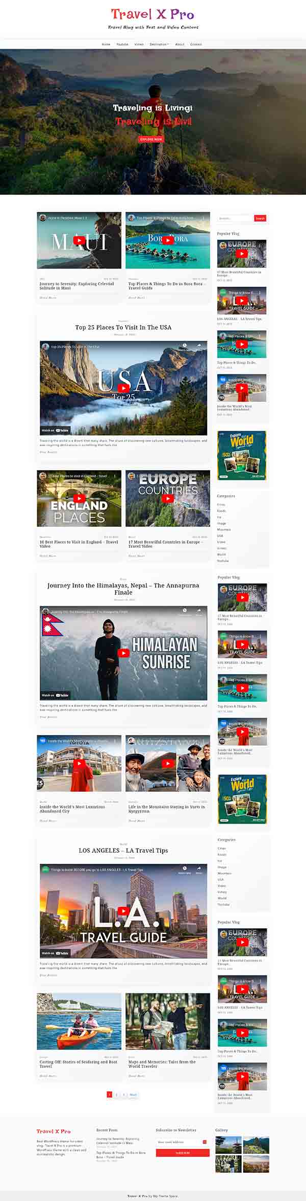 Travel X Pro Theme Demo One