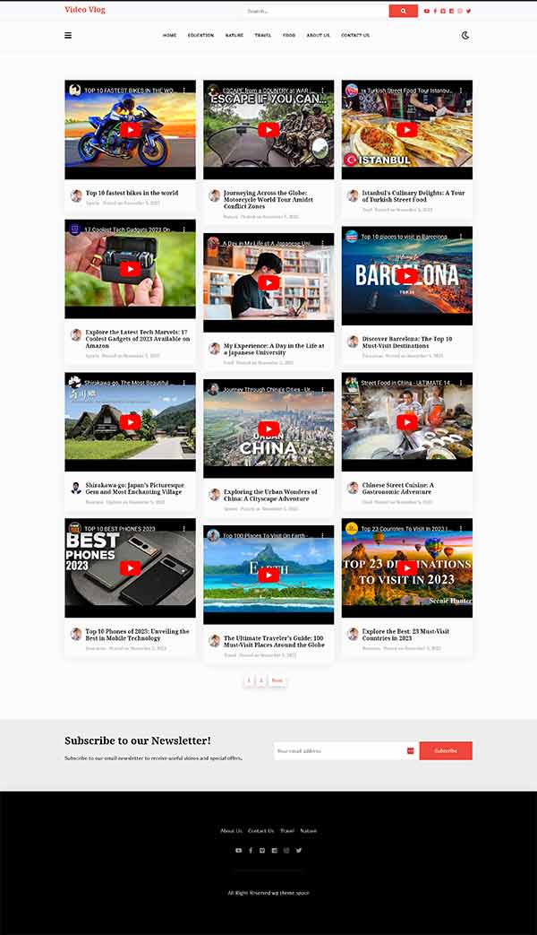 Travel X Pro Theme Demo One